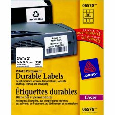 Avery Durable Laser Labels, 2 5/8" x 2"