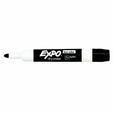 Expo Low Odour Dry Erase Marker, Bullet Tip, Black