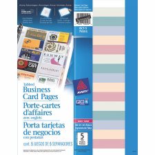 Avery Business Card Pages, Tabbed