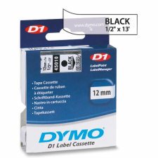 Dymo DI Label Cassettes 12mm (1/2") Black on Clear