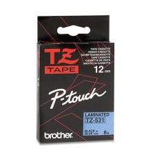 Ptouch Tze  Tapes, 12mm (1/2"), Black on Blue