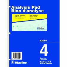 Blueline A5200 Series Analysis Pads, 3 Columns