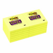 Post-It Super Sticky Notes Canary Yellow, 3" x 3"