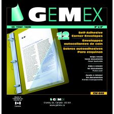 Gemex Self Adhesive Vinyl Pockets, Corners 