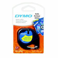 Dymo Letratag Tapes, Black on Yellow