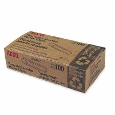 Acco Recycled Paper Clips, #4 Jumbo