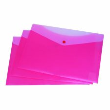 VLB 2 Pocket Poly Frosted Envelopes, Strawberry