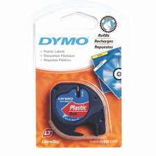 Dymo Letratag Tapes, Black on Red