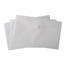 VLB 2 Pocket Poly Frosted Envelopes, Snow