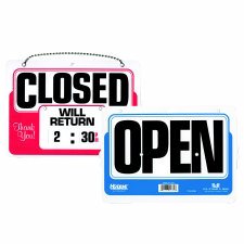Headline "Open/Closed" Sign with Digital Clock