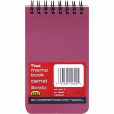 Mead Wire bound Poly Memo Books, 3" x 5"