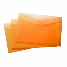 VLB 2 Pocket Poly Frosted Envelopes, Yellow