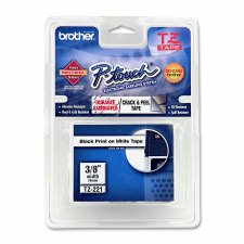 Ptouch Tze Tapes, 9mm (3/8"), Black on White