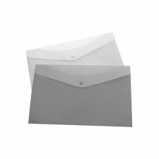 VLB 2 Pocket Poly Frosted Envelopes, Charcoal