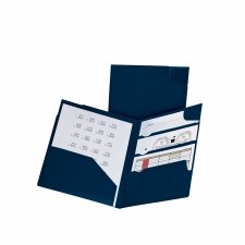 Oxford Divide-It-Up 4-Pocket Poly Folder, Navy