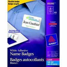 Avery Flexible Laser/Inkjet Name Badges - White