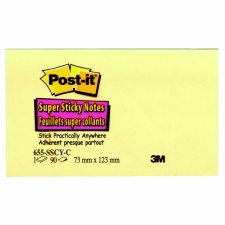 Post-It Super Sticky Notes Canary Yellow, 3" x 5"