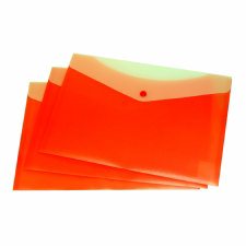 VLB 2 Pocket Poly Frosted Envelopes, Tangerine