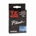 Ptouch Tze  Tapes, 12mm (1/2"), Black on Blue