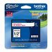 PTouch Tapes TZe Series, 12mm (1/2"), Red on White