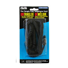 VLB Telephone Cord Untanglers with Cord, Black 25"