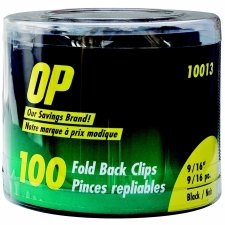 OP Brand Fold back Clips, 9/16"