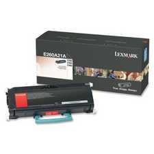 Lexmark Laser Cartridge, E260A21A, Black