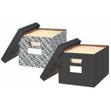 Bankers Box Decorative Storage Box, Pinstripe