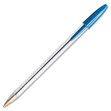 Bic Cristal Stic, Clear Barrel, Blue