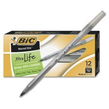 BIC Round Stick Ballpoint Pen, Black