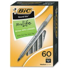 Bic Round Stic Ballpoint Pen, Black