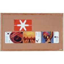 Quartet Cork Board - Oak Finish Frame, 24" x 36"