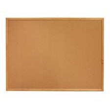 Quartet Cork Board - Oak Finish Frame, 48" x 72"