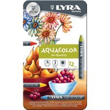 Lyra Aquacolour Water Soluble Crayons, 12