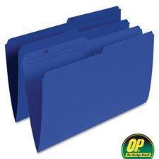 OP Brand Reversible File Folders, Legal Dark Blue