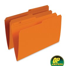 OP Brand Reversible File Folders, Legal Orange