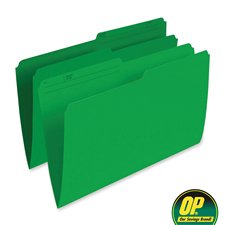 OP Brand Reversible File Folders, Legal Green