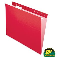 OP Brand Coloured Hanging Folders, Letter Red