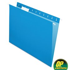 OP Brand Coloured Hanging Folders, Letter Blue