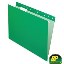 OP Brand Hanging Folders, Letter Light Green