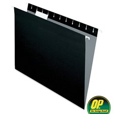 OP Brand Coloured Hanging Folders, Letter Black