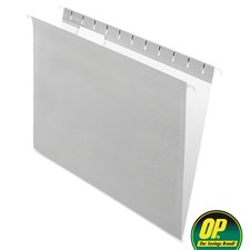 OP Brand Coloured Hanging Folders, Letter Grey 