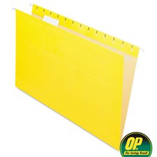 OP Brand Coloured Hanging Folders, Legal Yellow