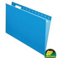 OP Brand Coloured Hanging Folders, Legal Blue