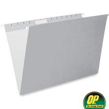 OP Brand Coloured Hanging Folders, Legal Grey