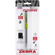 Zebra 2-In-1 Universal Telescopic Stylus Pen Green