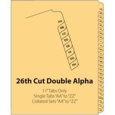 Alphabetical Index Dividers, Letter AA-ZZ