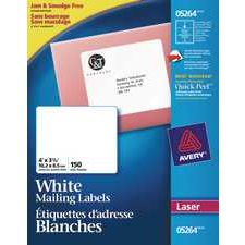 Avery TrueBlock Laser Mailing Labels, 4"x3 1/3"