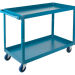 2 Shelf Utility Cart 5" Blue Elastic Rubber Casters