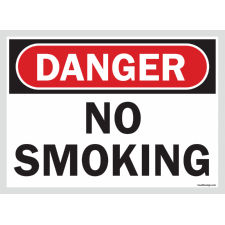 Headline OSHA Safety Sign, Danger No Smoking